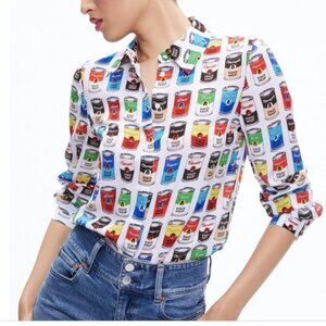Alice + Olivia | Stace Soup Willa Button-Front Silk Blouse